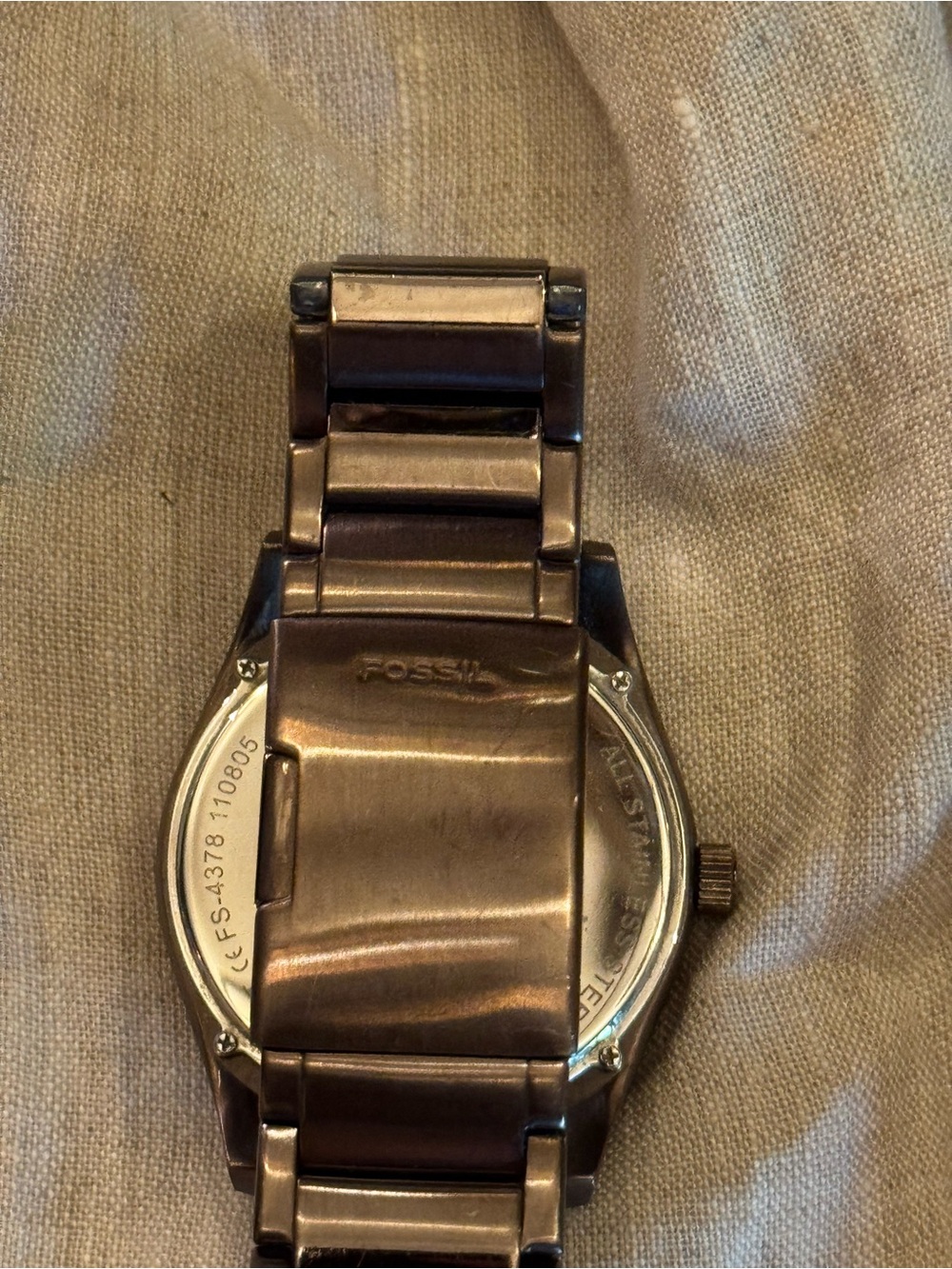 Fossil Men’s bronze Stainless Steel Analog Watch with genuine diamond - Picture 3 of 3